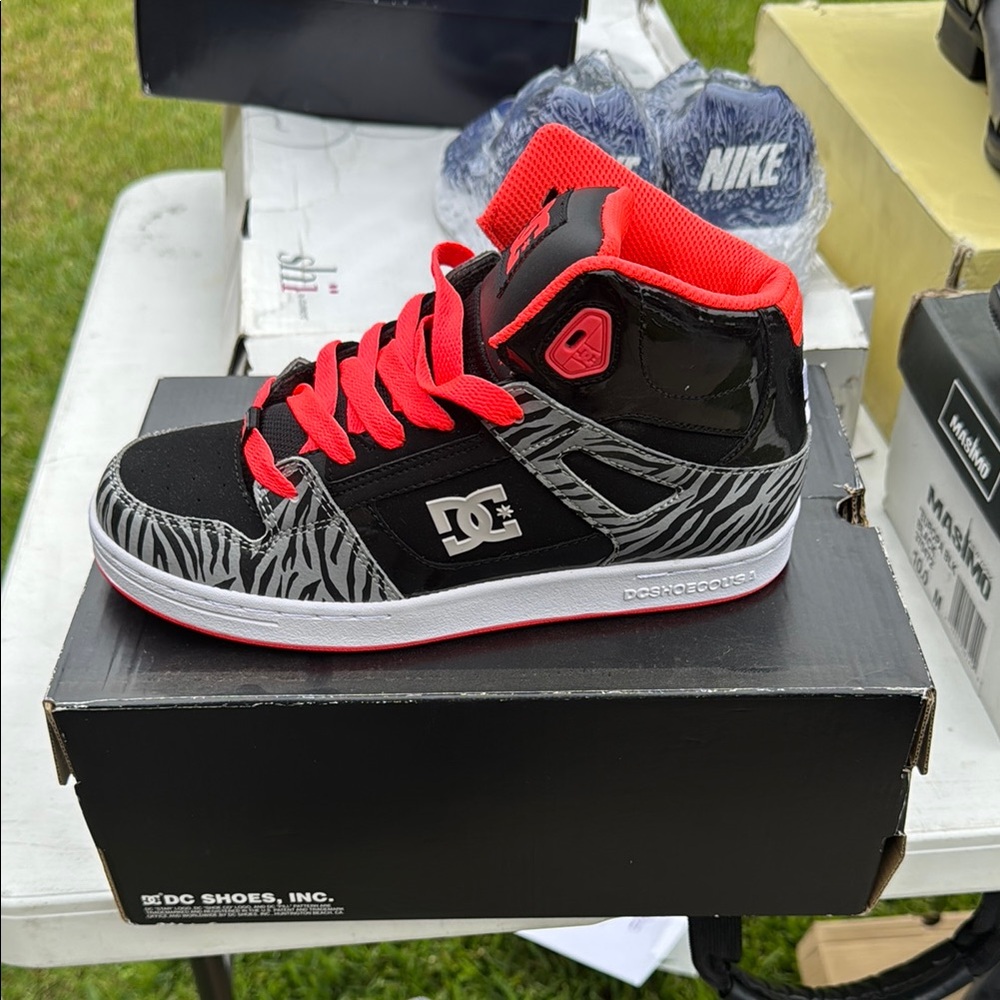 DC Black and Red Sneakers Bold Design